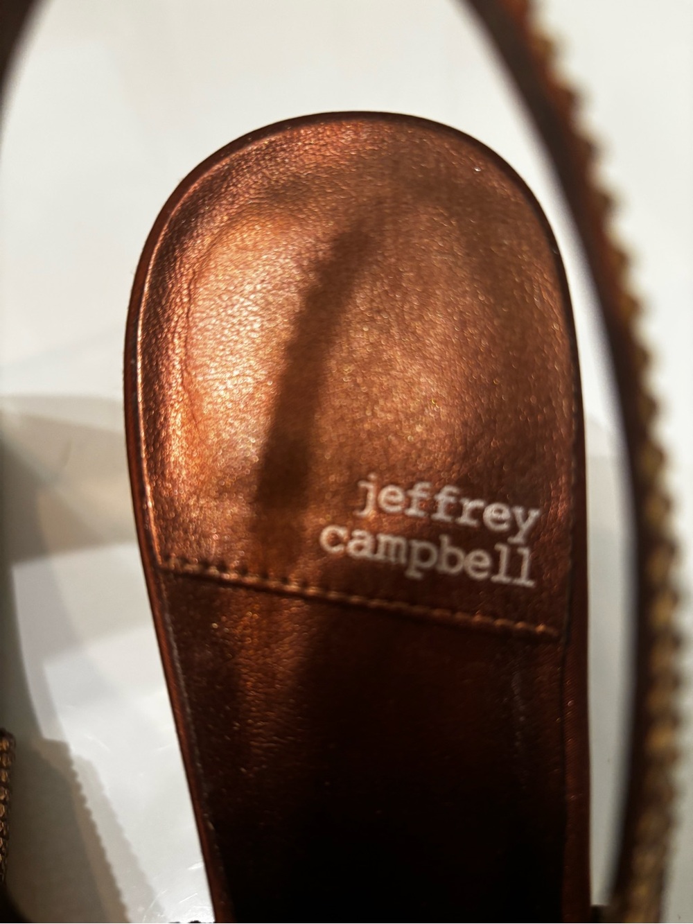 Jeffrey Campbell Women's Copper Crystal Slingback Heels - Picture 3 of 6